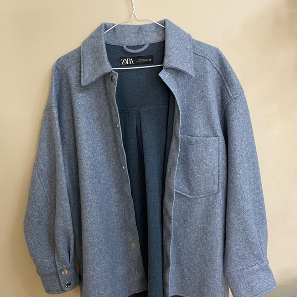 Zara Blue Shacket, Size S, Oversized - Picture 2 of 4